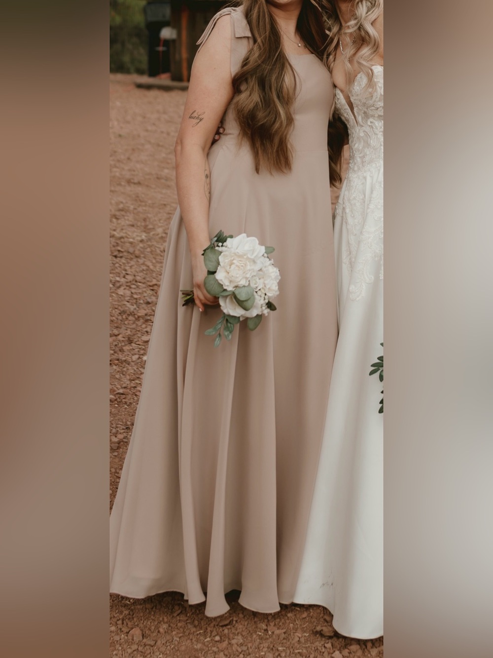 Elegant Taupe Bridesmaid Dress